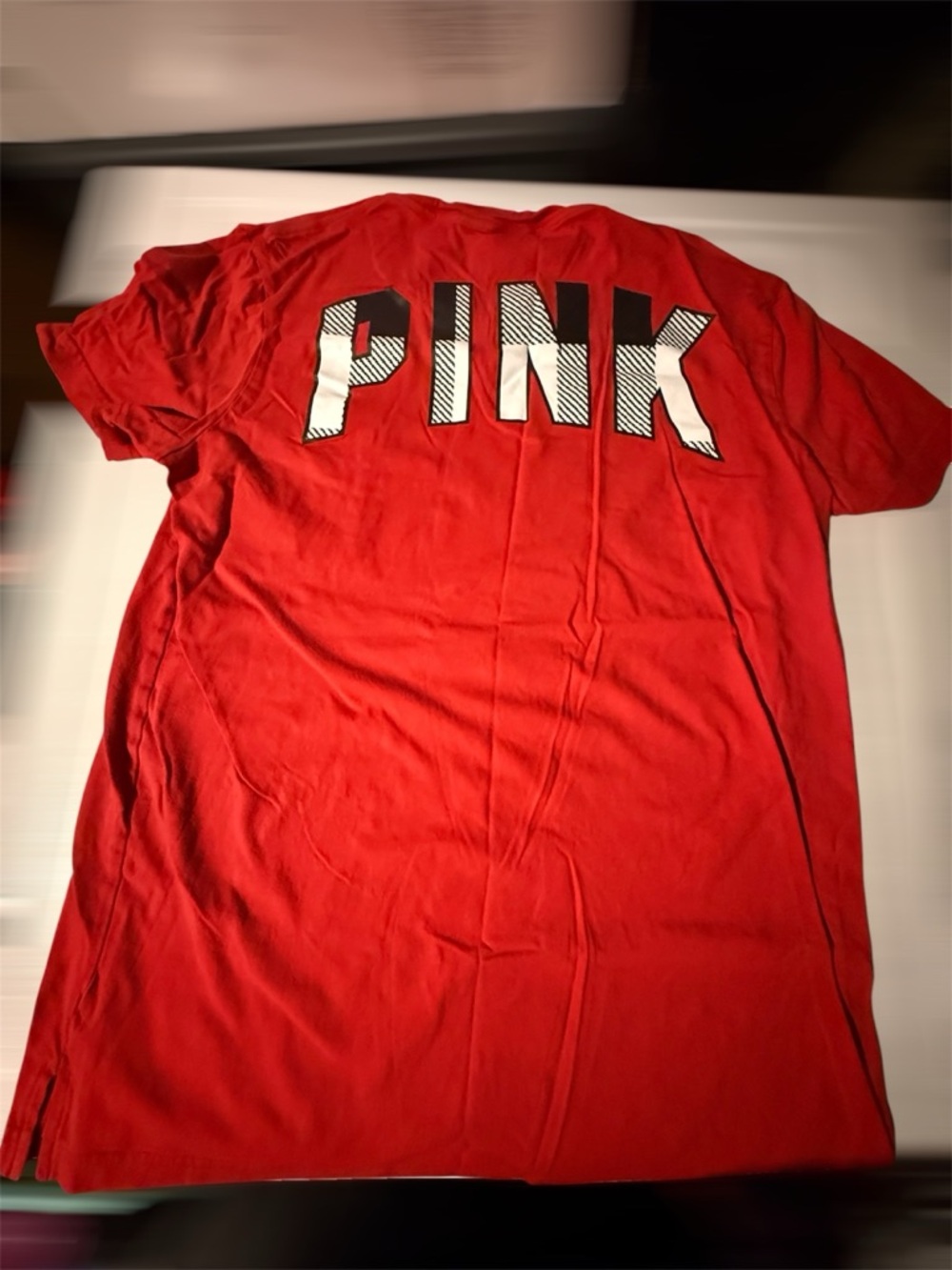 PINK Graphic Tee in Red